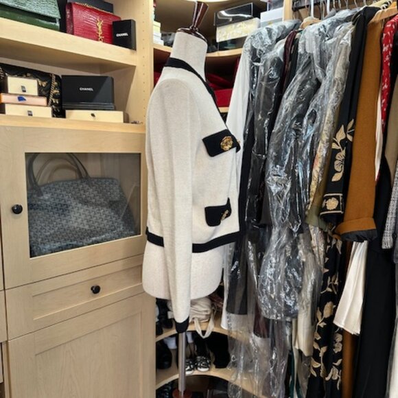 St. John Nylon Off White/ Black Evening Jacket Size Petite - Picture 2 of 9